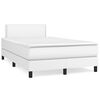 vidaXL Sommier &agrave; lattes de lit avec matelas Blanc 120x200cm Similicuir