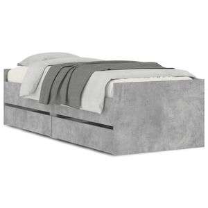 vidaXL Cadre de lit sans matelas gris b&eacute;ton 75x190 cm