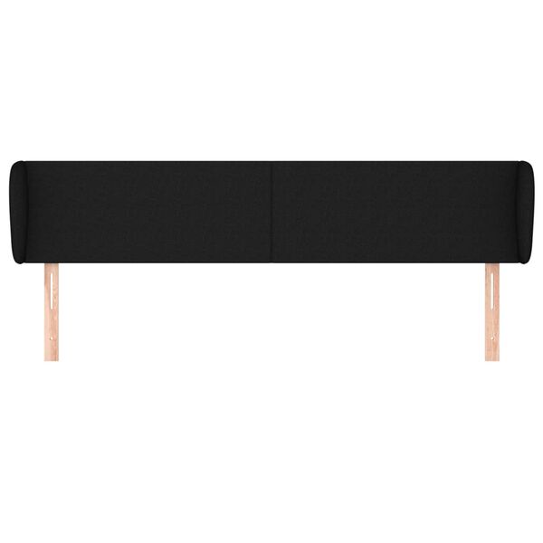 vidaXL T&ecirc;te de lit avec oreilles Noir 203x23x78/88 cm Tissu
