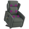 vidaXL Fauteuil de massage inclinable Gris fonc&eacute; Tissu