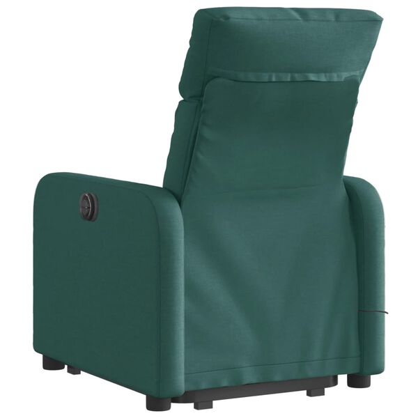vidaXL Fauteuil inclinable de massage Vert fonc&eacute; Tissu