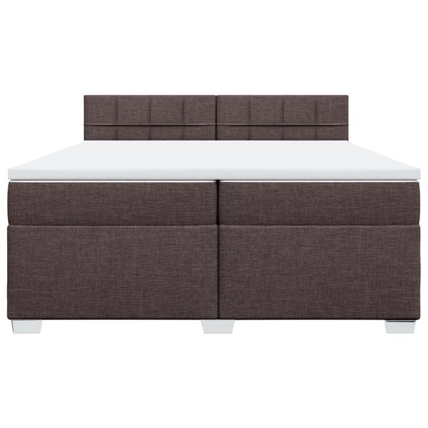 vidaXL Sommier &agrave; lattes de lit avec matelas Marron fonc&eacute; 200x200 cm