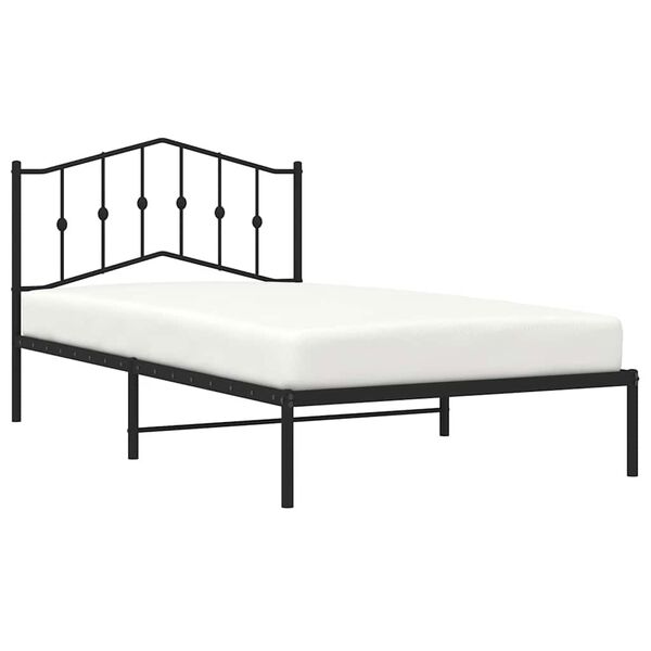 vidaXL Cadre de lit métal sans matelas avec tête de lit noir 100x200cm
