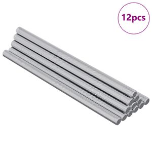 vidaXL Barres filet&eacute;es 12 pcs Argent&eacute;