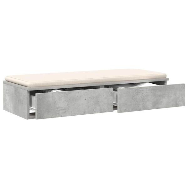 vidaXL Tiroirs de lit Gris b&eacute;ton 80 x 36,5 x 16,5 cm Bois d'ing&eacute;nierie
