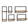 vidaXL Set d'étagères murales 5 pcs Bois d'acacia massif et acier