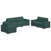 vidaXL Canap&eacute; 3 pc Vert fonc&eacute; Tissu en lin m&eacute;lang&eacute;