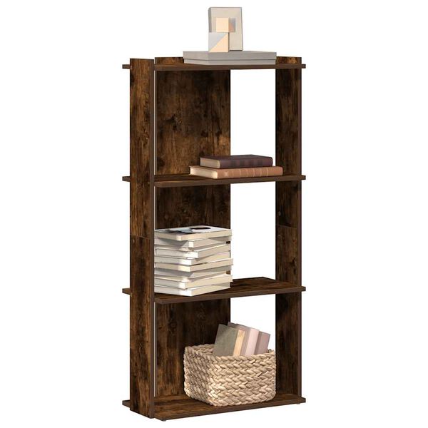 vidaXL Biblioth&egrave;que 3 niveaux ch&ecirc;ne fum&eacute; 60x30x120cm bois d'ing&eacute;nierie