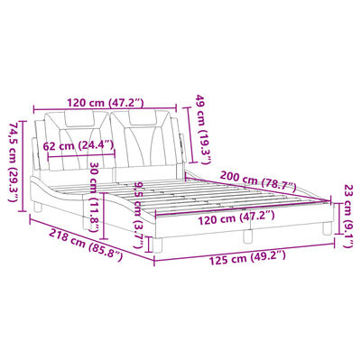 vidaXL Cadre de lit sans matelas marron 120x200 cm similicuir