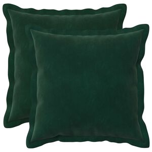 vidaXL Housse de coussin 2 pcs HOUTEN Vert fonc&eacute; 30 x 30 cm Velours