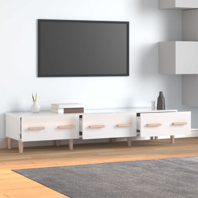 vidaXL Meuble TV Blanc brillant 150x34,5x30 cm Bois d'ingénierie