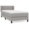 vidaXL Sommier &agrave; lattes de lit et matelas Gris clair 90x190 cm Tissu