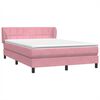 vidaXL Sommier &agrave; lattes de lit avec matelas rose 140x220 cm velours