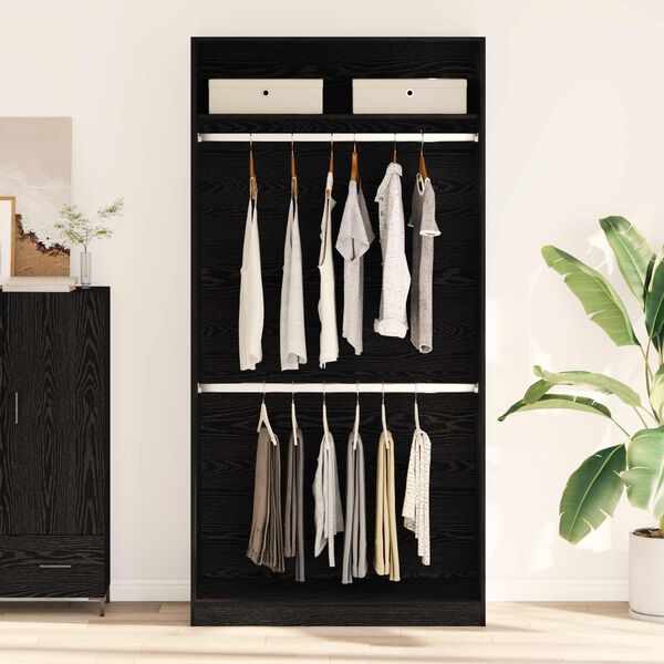 vidaXL Armoire Ch&ecirc;ne noir 100 x 50 x 200 cm Bois d'ing&eacute;nierie