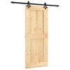 vidaXL Porte coulissante Naturel et noir 85 x 210 cm