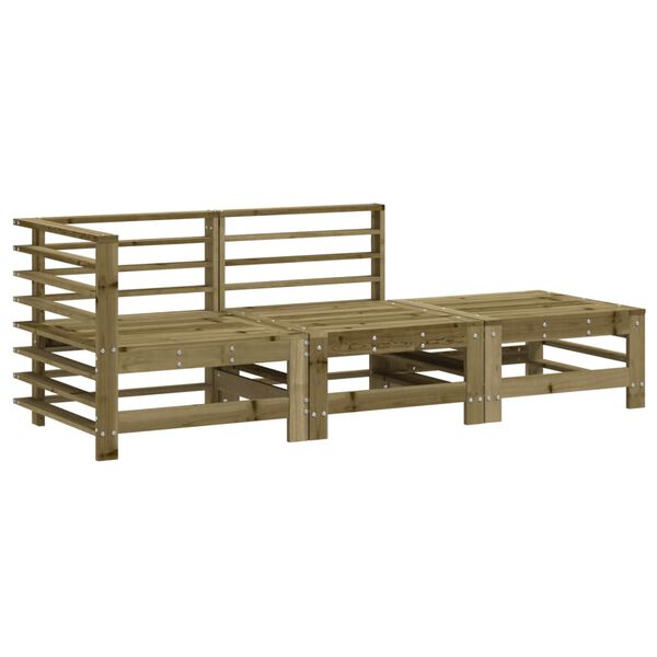 vidaXL Salon de jardin 3 pcs bois de pin imprégné
