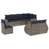 vidaXL Ensemble de canap&eacute; de jardin 8 pcs avec coussins gris r&eacute;sine tress&eacute;e