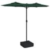 vidaXL Parasol de jardin &agrave; double t&ecirc;te vert 316x145 cm