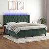 vidaXL Sommier &agrave; lattes de lit matelas et LED Vert fonc&eacute; 200x200 cm