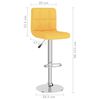 vidaXL Tabouret de bar Jaune moutarde Tissu