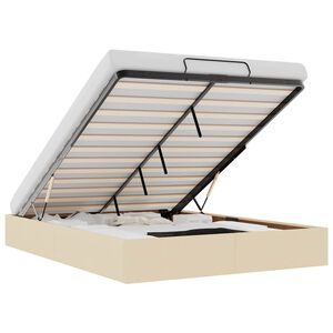 vidaXL Cadre de lit ottoman sans matelas cr&egrave;me 140x200 cm tissu