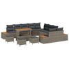 vidaXL Ensemble de canap&eacute; de jardin 14 pc 13-Nombre de places Gris