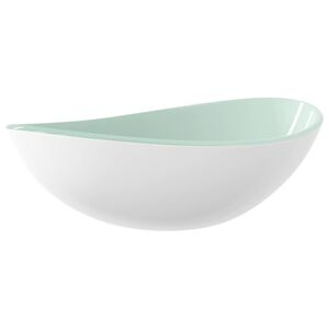 vidaXL Lavabo Verre tremp&eacute; 54,5x35x15,5 cm Blanc