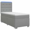 vidaXL Lit boxspring avec matelas Gris clair 90 x 200 cm Tissu