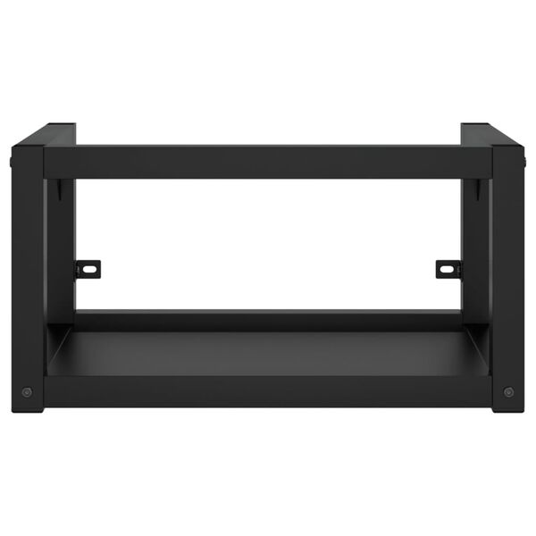 vidaXL Cadre de lavabo de salle de bain mural Noir 59x38x31 cm Fer