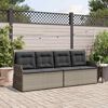 vidaXL Banc inclinable de jardin avec coussins gris résine tressée