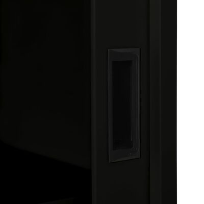 vidaXL Armoire à portes coulissantes Noir 90x40x90 cm Acier