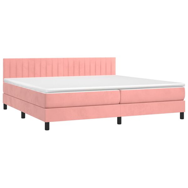 vidaXL Sommier à lattes de lit avec matelas et LED Rose 200x200 cm