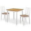 vidaXL Mobilier de salle &agrave; manger 3 pcs MDF Blanc