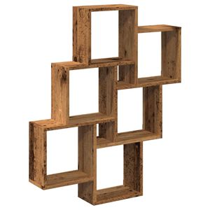 vidaXL &Eacute;tag&egrave;re murale sous forme de cube vieux bois 78x15x93 cm