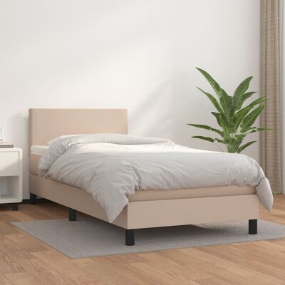 vidaXL Sommier à lattes de lit avec matelas Cappuccino 100x200 cm