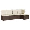 vidaXL Salon de jardin avec coussins 5 pcs marron r&eacute;sine tress&eacute;e