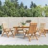 vidaXL Chaises de jardin inclinables lot de 4 et coussins bois teck