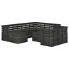vidaXL Salon palette de jardin 10 pcs Bois de pin massif Gris fonc&eacute;