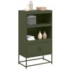 vidaXL Buffet haut vert olive 68,5x38,5x123,5 cm acier