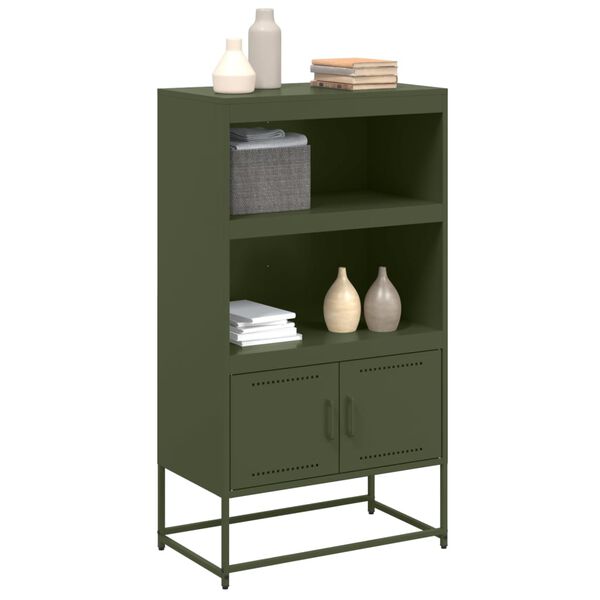 vidaXL Buffet haut vert olive 68,5x38,5x123,5 cm acier