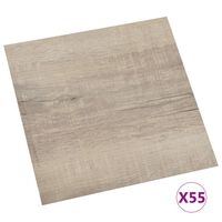 vidaXL Planches de plancher autoadhésives 55 pcs PVC 5,11 m² Taupe