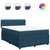 vidaXL Sommier &agrave; lattes de lit et matelas bleu 160x200 cm velours