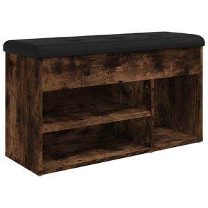 vidaXL Banc &agrave; chaussures ch&ecirc;ne fum&eacute; 82x32x45,5 cm bois d'ing&eacute;nierie