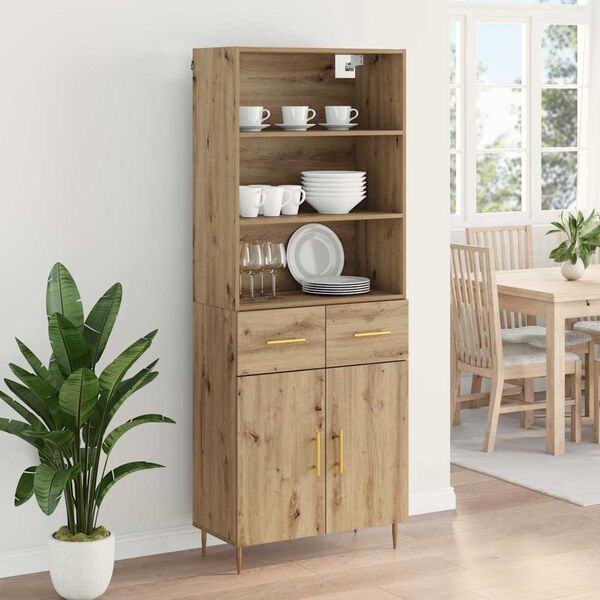 vidaXL Haut Armoire avec tiroir Ch&ecirc;ne artisanal 69,5 x 34 x 180 cm