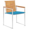 vidaXL Chaises de jardin lot de 4 avec coussins Bois de teck massif