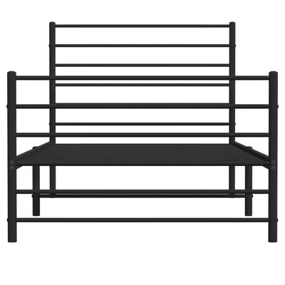 vidaXL Cadre de lit métal sans matelas avec pied de lit noir 90x190 cm