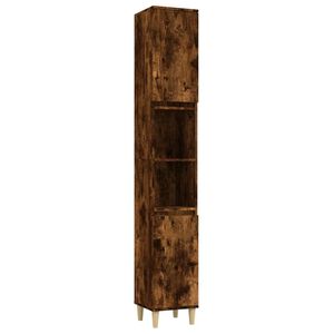 vidaXL Armoire de bain ch&ecirc;ne fum&eacute; 30x30x190 cm bois d'ing&eacute;nierie
