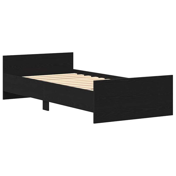 vidaXL Cadre de lit sans matelas ch&ecirc;ne noir 90x190 cm bois ing&eacute;nierie