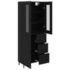 vidaXL Haut Armoire 2 pcs Ch&ecirc;ne noir Bois Agglom&eacute;r&eacute; et Verre