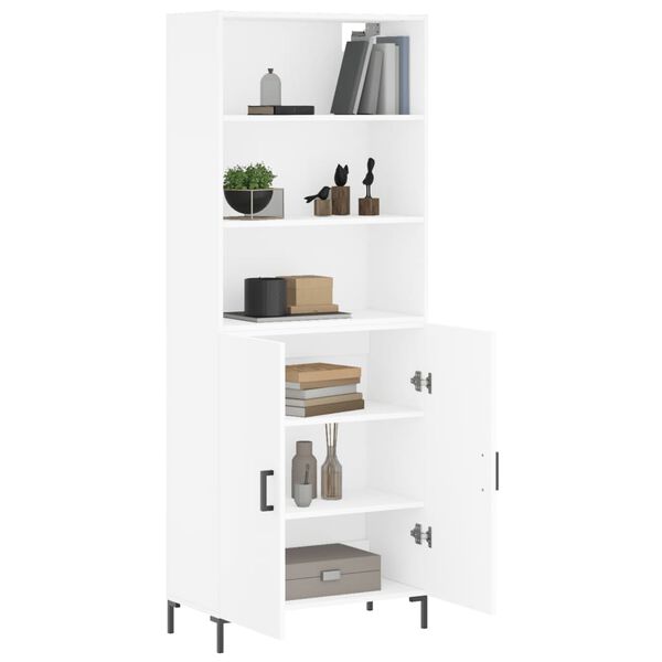 vidaXL Buffet haut Blanc 69,5x34x180 cm Bois d'ingénierie